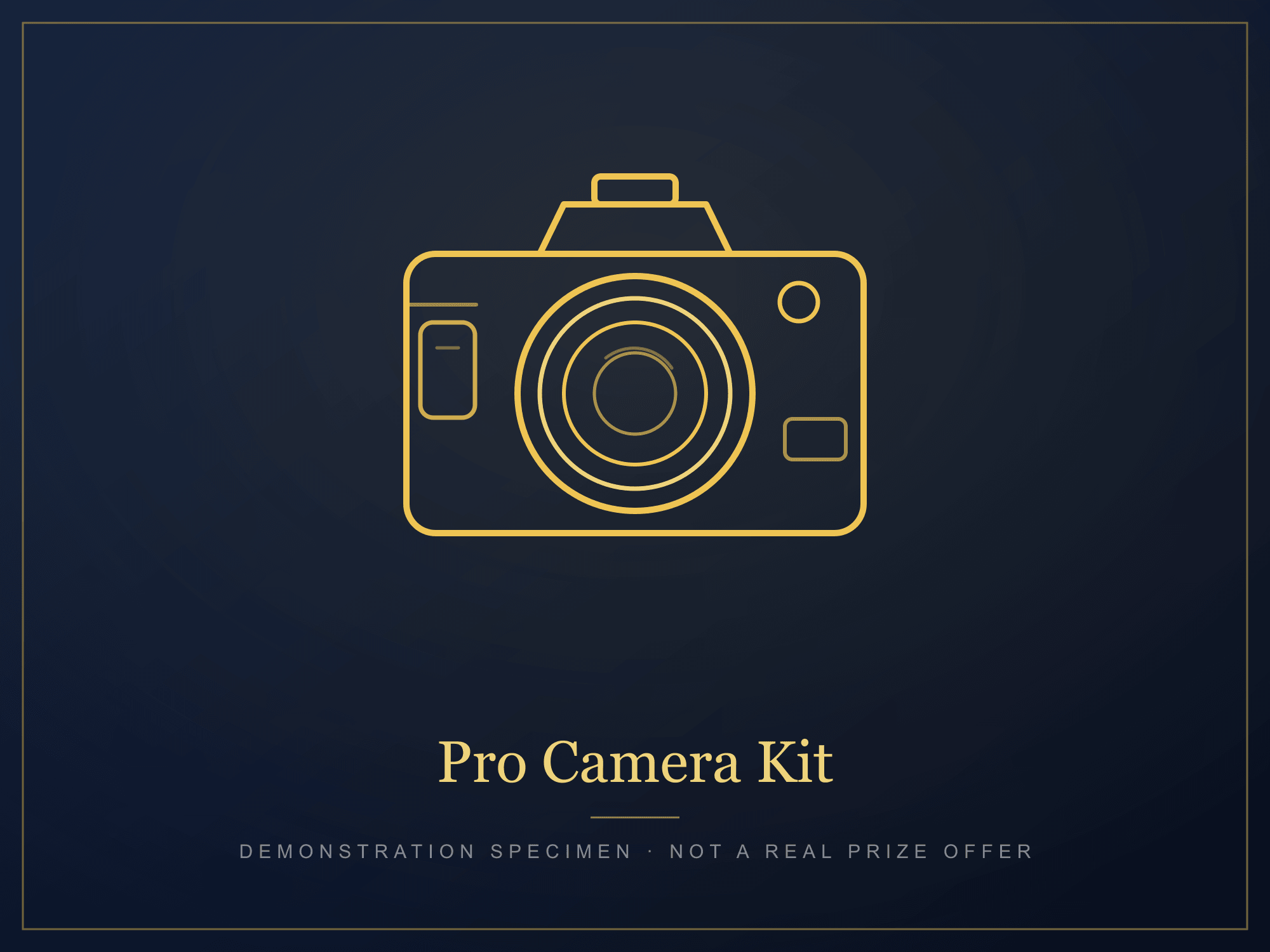 Illustrated demonstration specimen of the camera kit, night variant