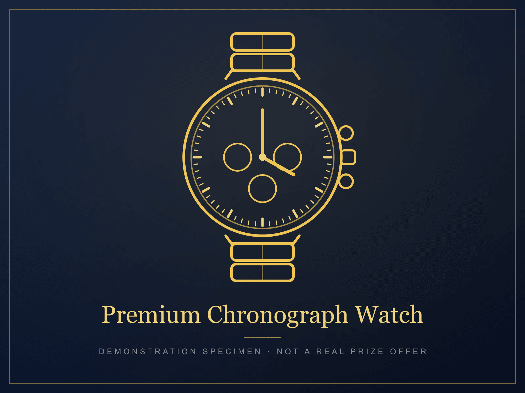 Illustrated demonstration specimen of the chronograph watch, night variant