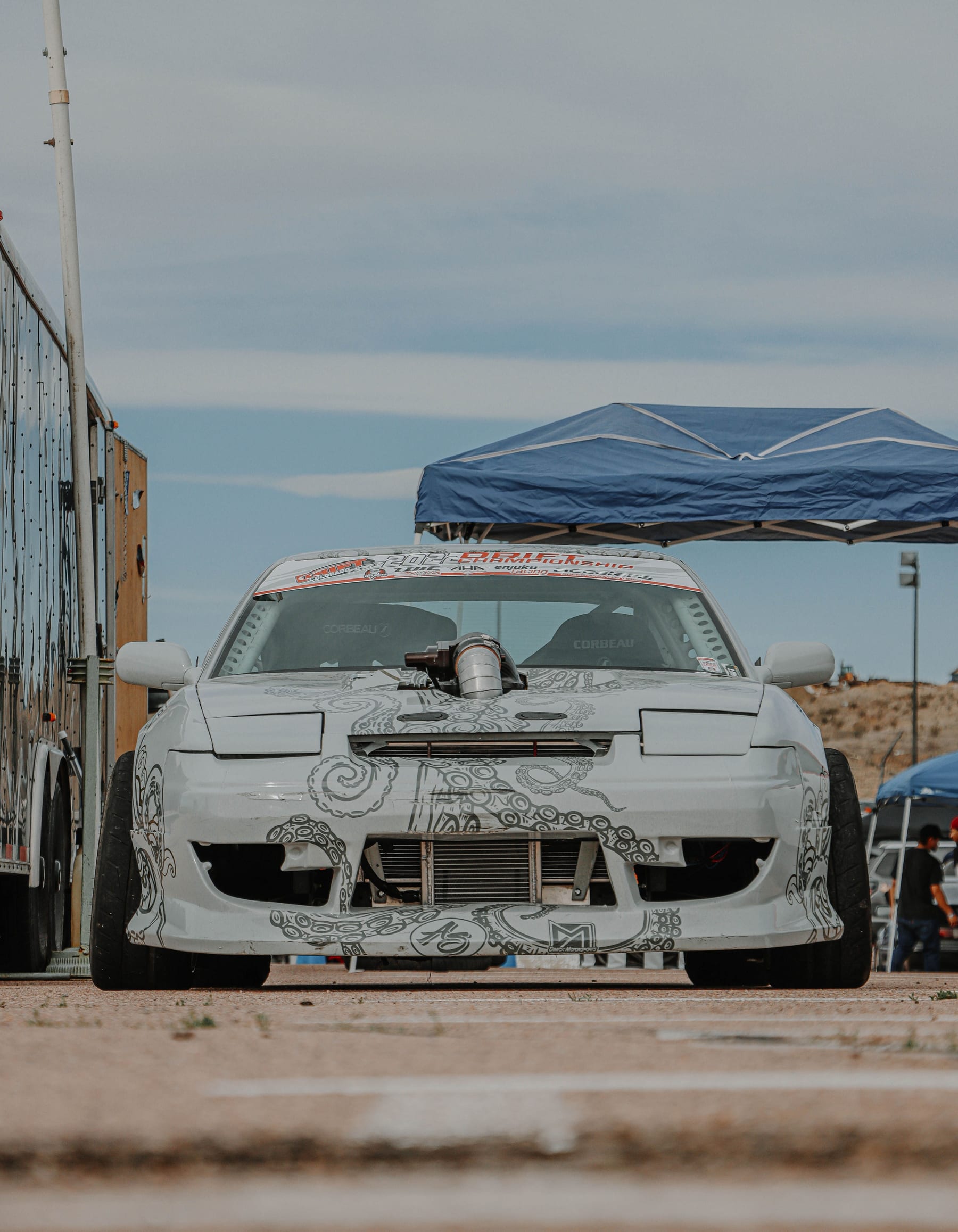 Front view of a sports car